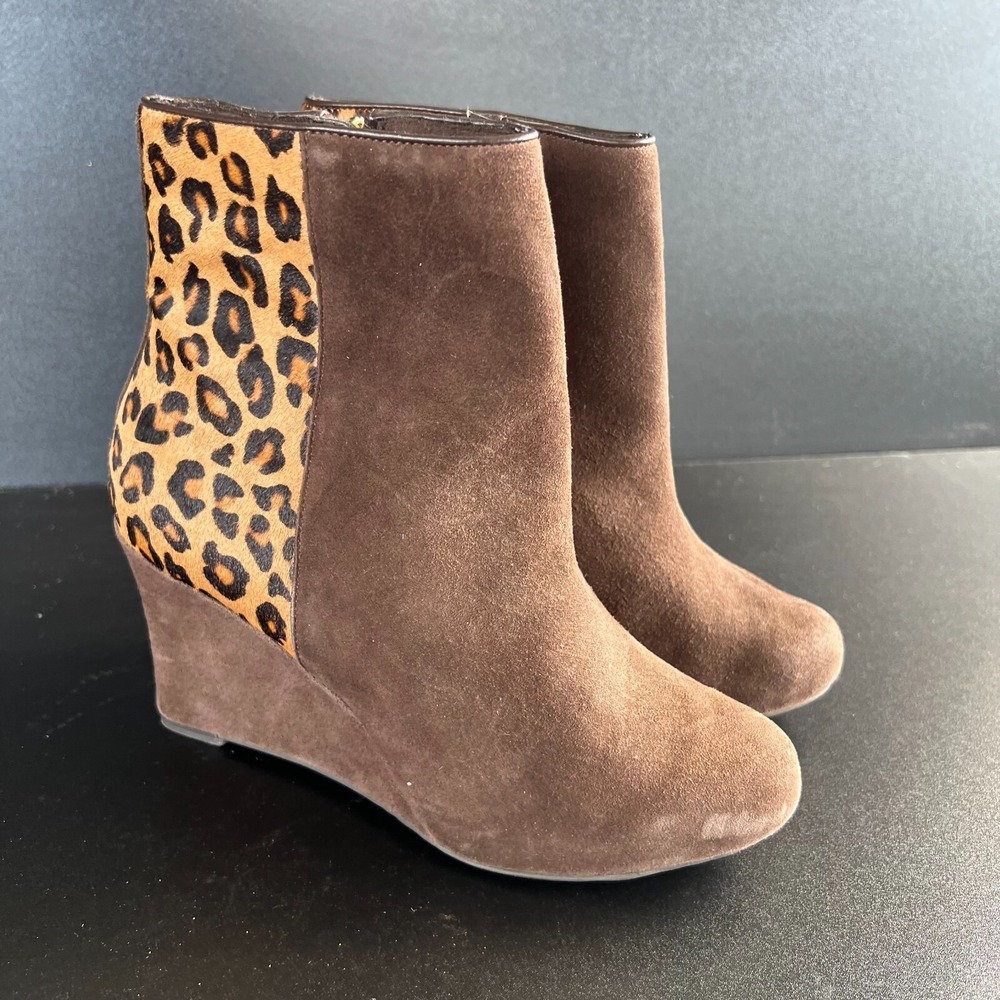 Rockport Seven To 7 Booties Women's Size US 5.5 Brown Leopard Print Ankle Boots‎